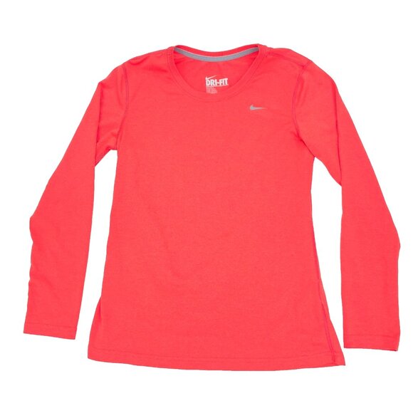 Nike T-shirt Womens Medium Red Activewear Athletic Regular Fit Tee Dri-Fit Crew - Picture 1 of 6